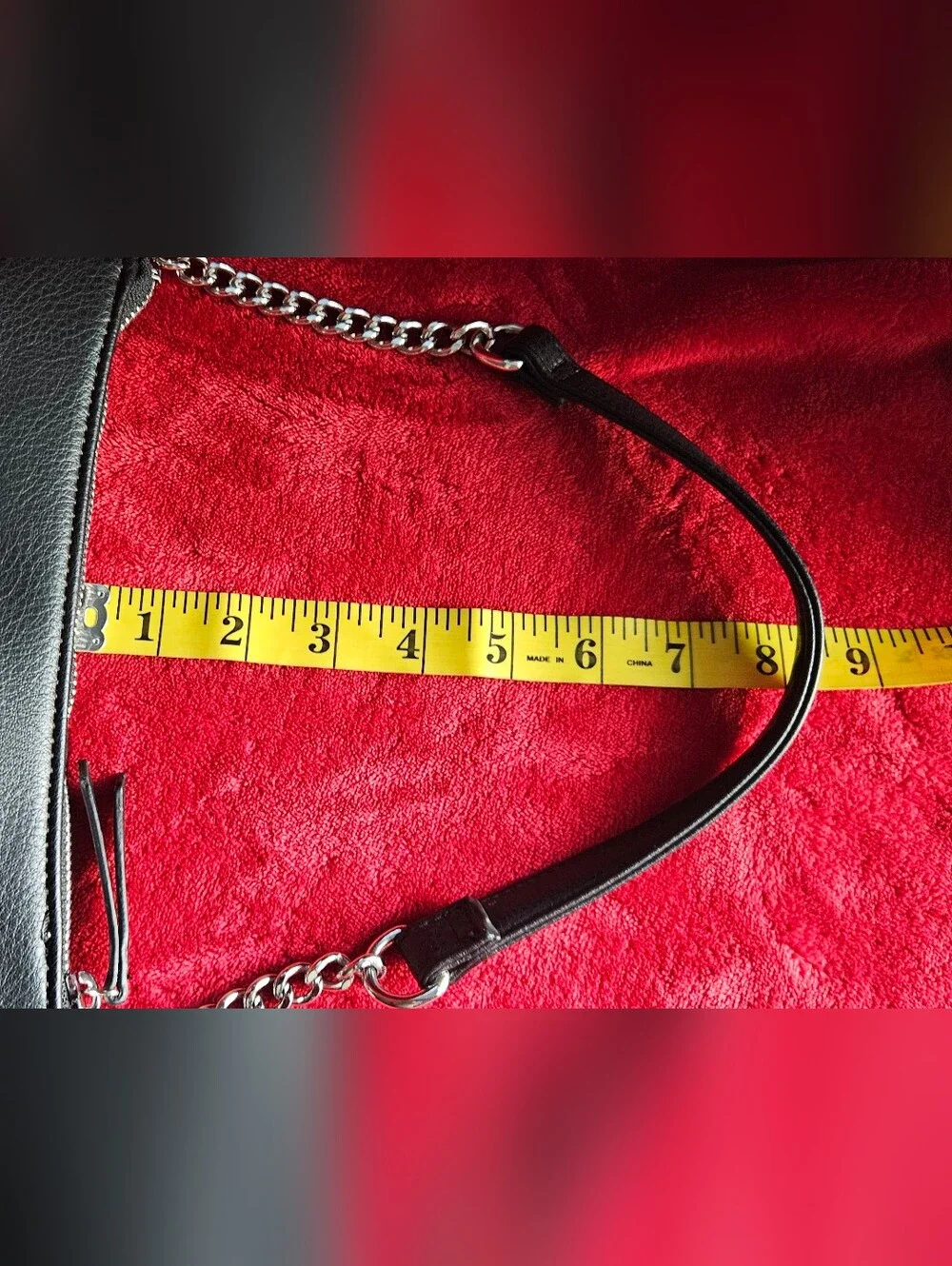 NWT - INC International Concepts Black Pebbled Shoulder Bag w/Silver Chain Strap